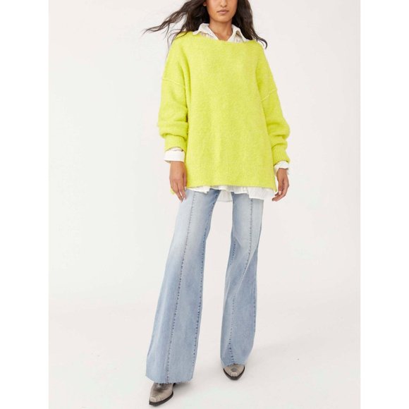 Free People Sweaters - 🎉LAST CHANCE🎉 NWT Free People Moira Slouchy Tunic / Citron Sun Combo